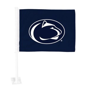 navy car flag with Penn State Athletic Logo